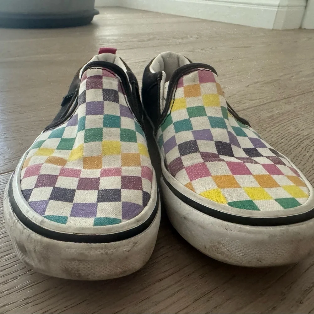 VANS Canvas Multicolor checkered Slip On Unisex Kids' Shoes size 12